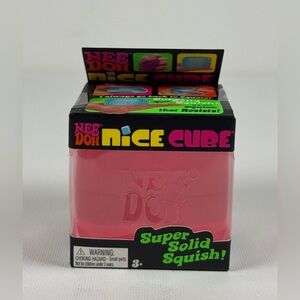 NEW Nee Doh Needoh Nice Cube Super Solid Squish Pink Toy